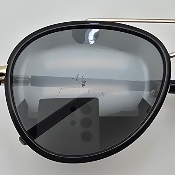 Tory Burch TY6089 33056V Black Frame Silver Mirror Grey Lens Aviator Sunglasses